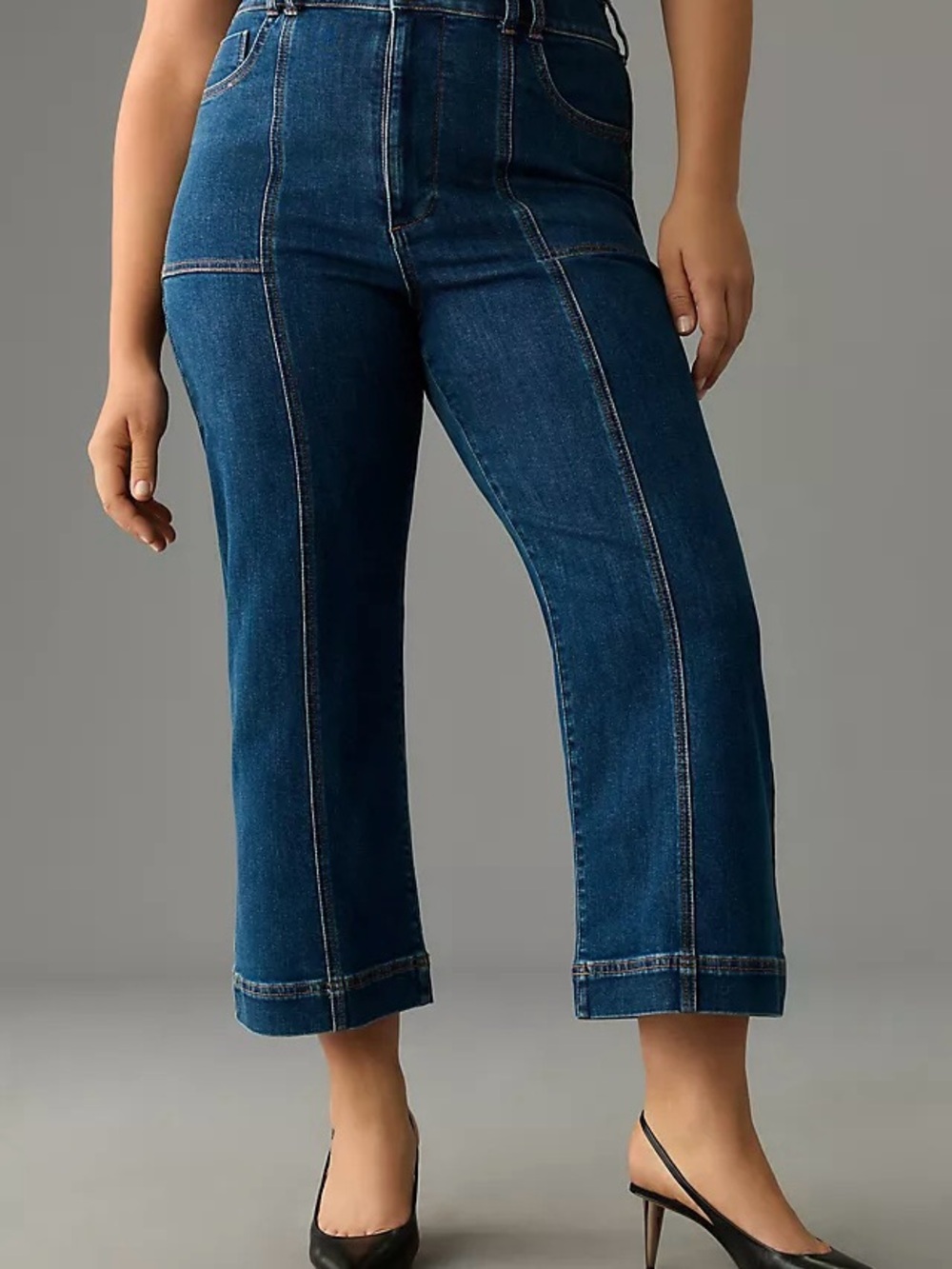 Anthropologie Pilcro | The Skipper Seamed High-Rise Cropped Wide-Leg Jeans ~ 30 - Picture 3 of 15